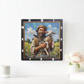 Cherished Lamb: Luke 15:6 Remind Vierkante Klok (Huis)