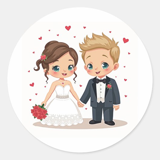Cherished & Love Wedding Sticker (Voorkant)