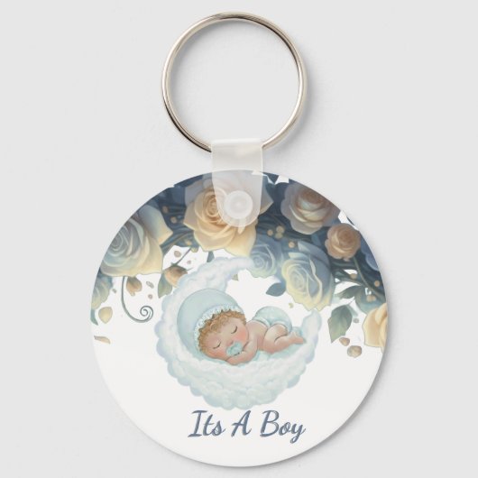 Cherished Memory Sleeping baby boy Sleutelhanger (Voorkant)