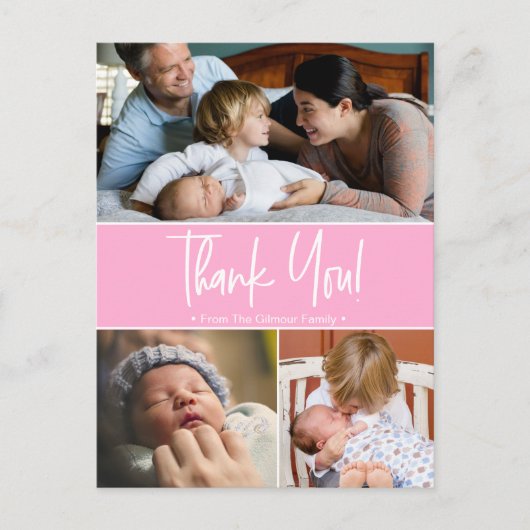 Cherished Moments:  Baby Bedankt Pho Aankondigingskaart (Voorkant)