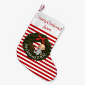 Cherished Moments Baby Boy's 1e Kerstmis Kleine Kerstsok (Voorkant (Hangend))