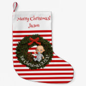 Cherished Moments Baby Boy's 1e Kerstmis Kleine Kerstsok (Voorkant)