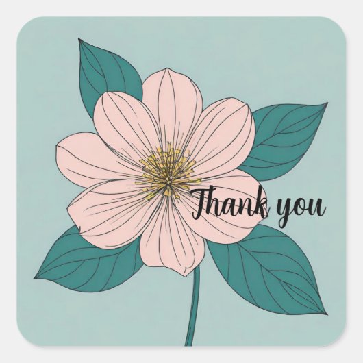 Cherishing Life and Blooms Vierkante Sticker (Voorkant)