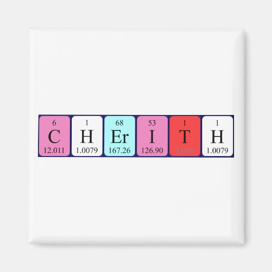 Cherith periodieke table name magnet (Voorkant)
