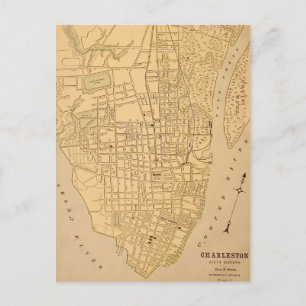 Cherleston SC Vintage Mapt Ansichtkaart Briefkaart