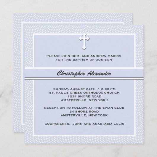 Cherned Blue - Religieuze Uitnodiging (Voorkant / Achterkant)