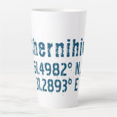 Chernihiv Ukraine Latitude & Lengtegraad in nood Latte Mok (Voorkant)