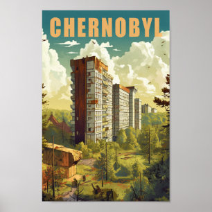 Chernobyl Kiev Oekraïne Beroemde Vintage Reisplaat Poster