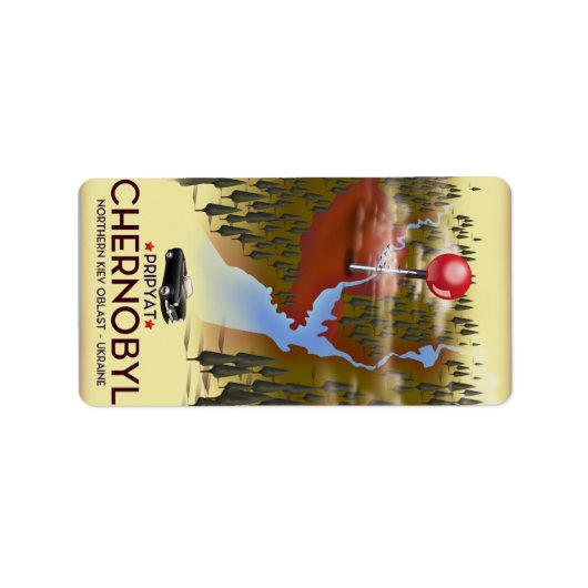 Chernobyl, Pripyat, Oekraïne Reisprint Etiket (Voorkant)