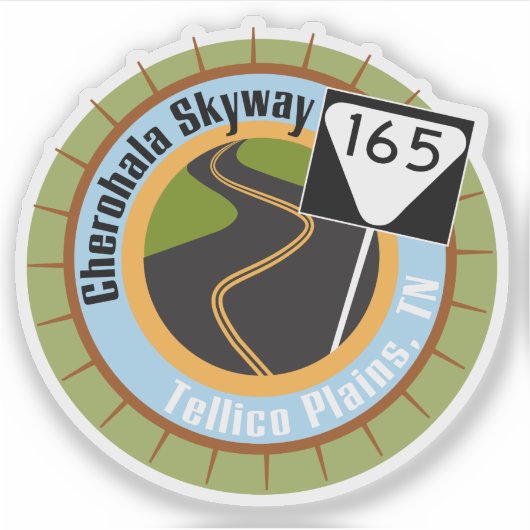 Cherohala Skyway Famous Motorcycle Road Sticker (Voorkant)