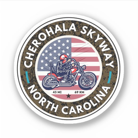 Cherohala Skyway Tennessee naar North Carolina Sticker (Voorkant)