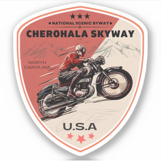 Cherohala Skyway Tennessee naar North Carolina Sticker (Voorkant)