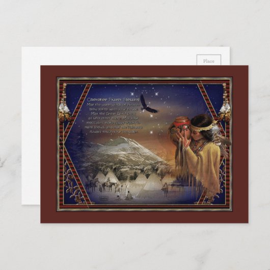 Cherokee Blessing Briefkaart Native American (Voorkant / Achterkant)