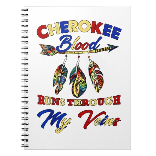 Cherokee Bloed loopt door mijn vinnen Gift Notitieboek (Voorkant)