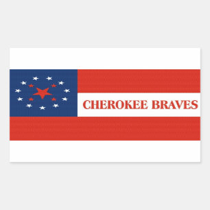 Cherokee Braves Flag, Verenigde Staten Rechthoekige Sticker