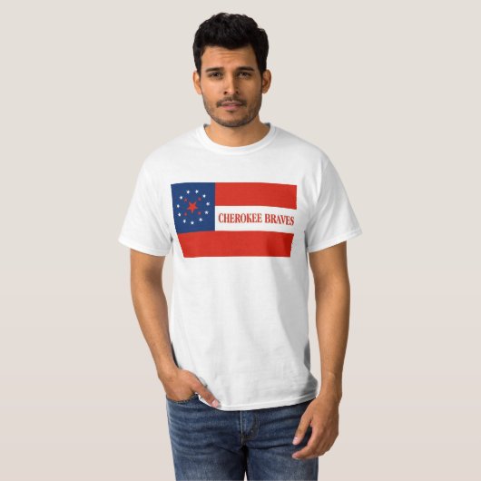 Cherokee Braves Flag, Verenigde Staten T-shirt (Voorkant volledig)