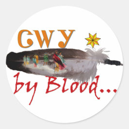 Cherokee door bloed ronde sticker