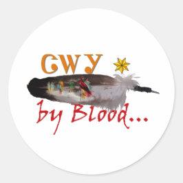 Cherokee door bloed ronde sticker