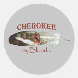 Cherokee door bloed ronde sticker