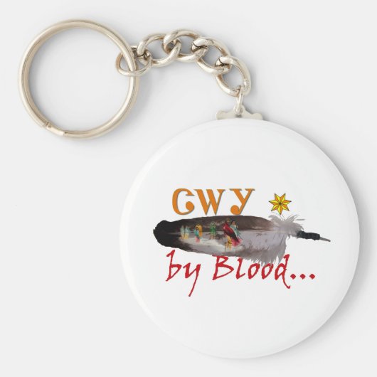 Cherokee door bloed sleutelhanger (Voorkant)