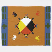 Cherokee four Direction Fleece Blanket (Voorkant (Horizontaal))