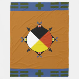 Cherokee four Direction Fleece Blanket Deken