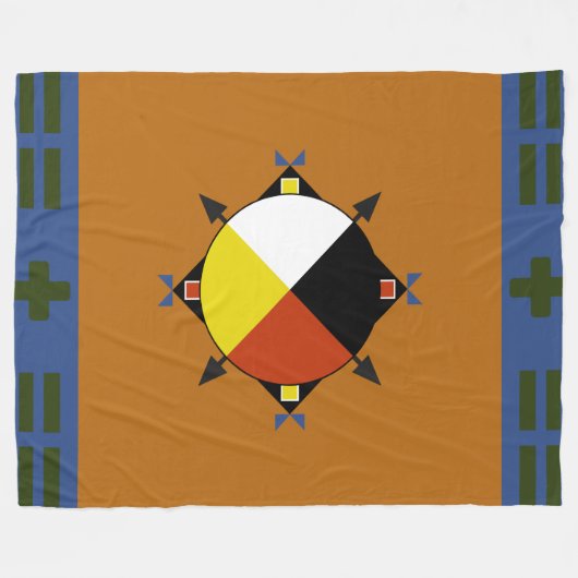 Cherokee four Direction Fleece Blanket Deken (Voorkant (Horizontaal))