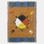 Cherokee four Direction Throw Blanket Deken (Voorkant Verticaal)