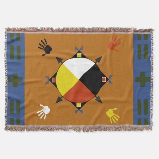 Cherokee four Direction Throw Blanket Deken (Voorkant)