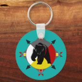 Cherokee Four Directions Beer Button Sleutelhanger (Voorkant)