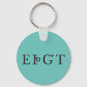 Cherokee I Love You Customise Aqua Blue Sleutelhan Sleutelhanger (Voorkant)