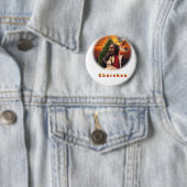 Cherokee Indian art Ronde Button 5,7 Cm (In situ)
