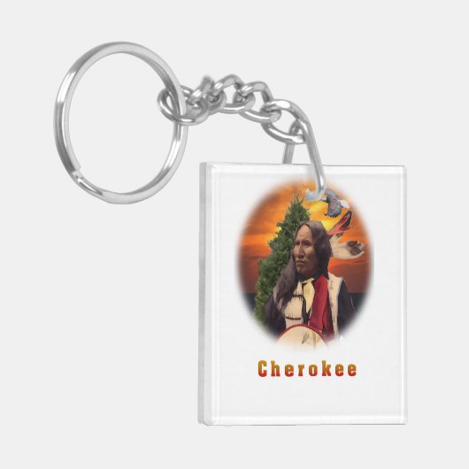 Cherokee Indian art Sleutelhanger (Voorkant Links)