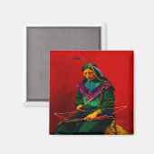 Cherokee Indian Pop Art Magneet (Voorkant / Achterkant)
