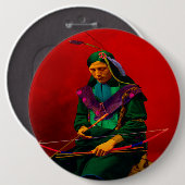Cherokee Indian Pop Art Ronde Button 6,0 Cm (Voorkant /achterkant)