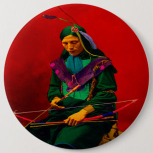 Cherokee Indian Pop Art Ronde Button 6,0 Cm