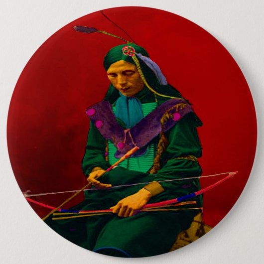 Cherokee Indian Pop Art Ronde Button 6,0 Cm (Voorkant)