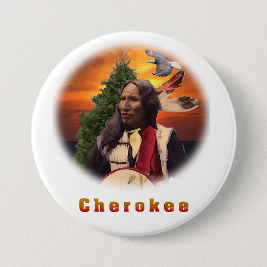Cherokee Indian products Ronde Button 7,6 Cm (Voorkant)