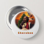 Cherokee Indian Ronde Button 7,6 Cm (Voorkant /achterkant)