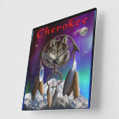 Cherokee Indian Vierkante Klok (Hoek)