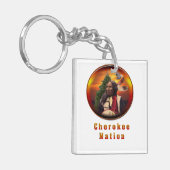 Cherokee indians art sleutelhanger (Voorkant Links)