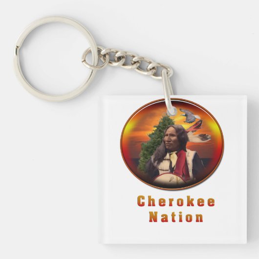 Cherokee indians art sleutelhanger (Voorkant)