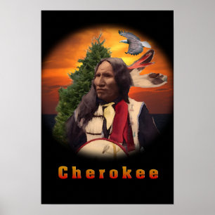 Cherokee indians design poster