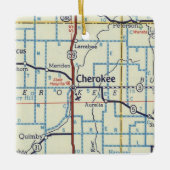 Cherokee Iowa kaart Keramisch Ornament (Voorkant)
