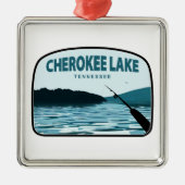Cherokee Lake Tennessee Gevist Rod Metalen Ornament (Voorkant)