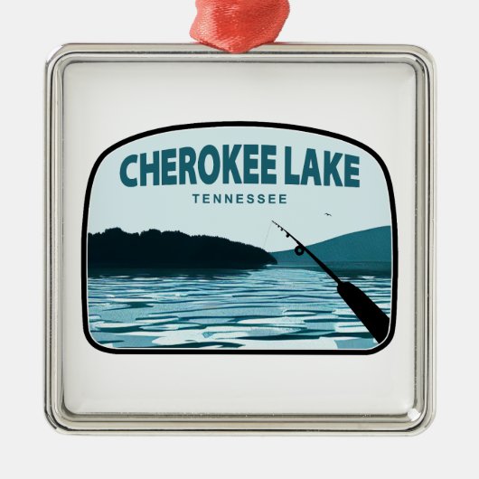 Cherokee Lake Tennessee Gevist Rod Metalen Ornament (Voorkant)
