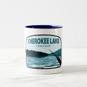 Cherokee Lake Tennessee Gevist Rod Tweekleurige Koffiemok