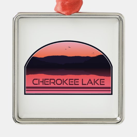 Cherokee Lake Tennessee Red Sunrise Metalen Ornament (Voorkant)