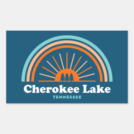 Cherokee Lake Tennessee Regenboog Rechthoekige Sticker (Voorkant)