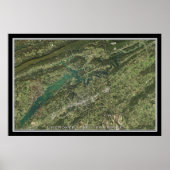 Cherokee Lake Tennessee Satellite Poster Map (Voorkant)